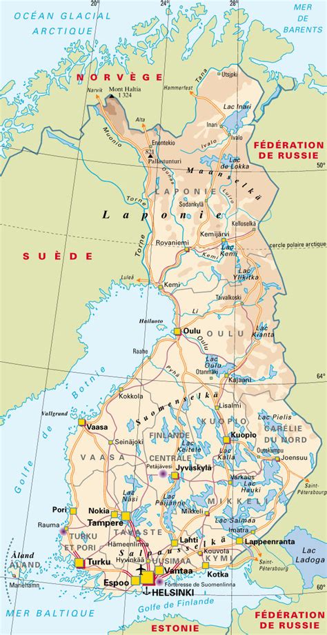 Finlande Carte Géographique