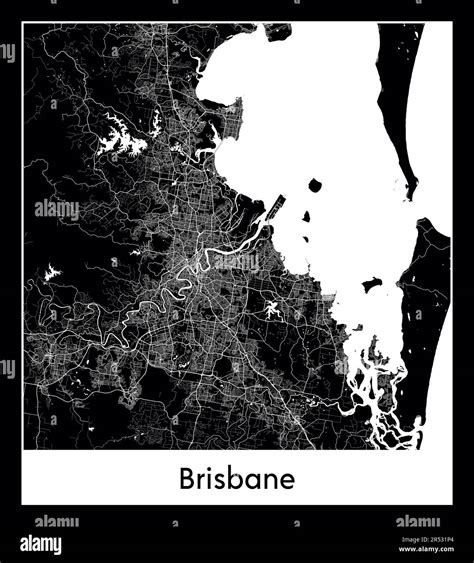 Minimal city map of Brisbane ( Australia)Minimal city map of Brisbane ( Australia Stock Vector ...