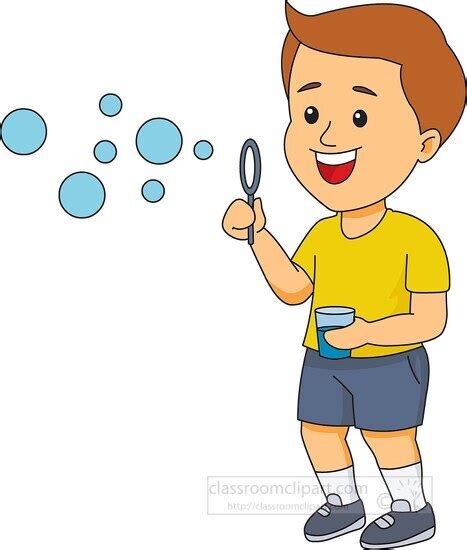 Outdoors and Recreation Clipart-boy blowing bubbles clipart