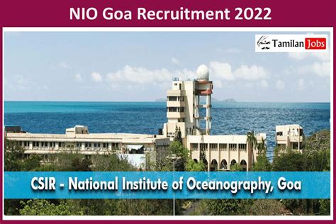 NIO Goa Project Assistant Recruitment 2022 Click Here!