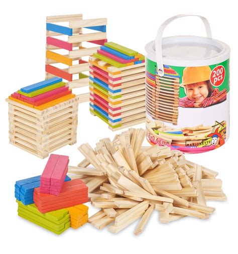 200pc Wooden Stacking Blocks [563879][390473] - Easygift Products