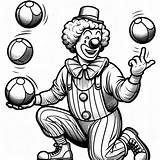 Clown With Hat Juggling Big Balls 🤡🤹 Coloring Page sketch template