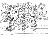 Art of Dachshund Single Coloring Page sketch template