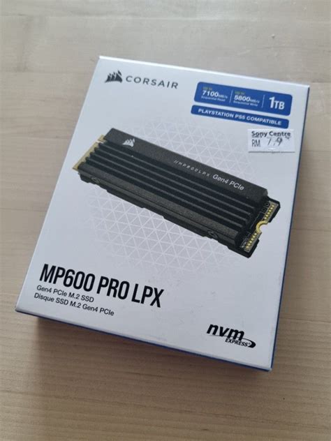 Corsair MP600 Pro LPX Heatsink NVMe Gen 4 SSD 1TB (PS5/PC), Computers ...