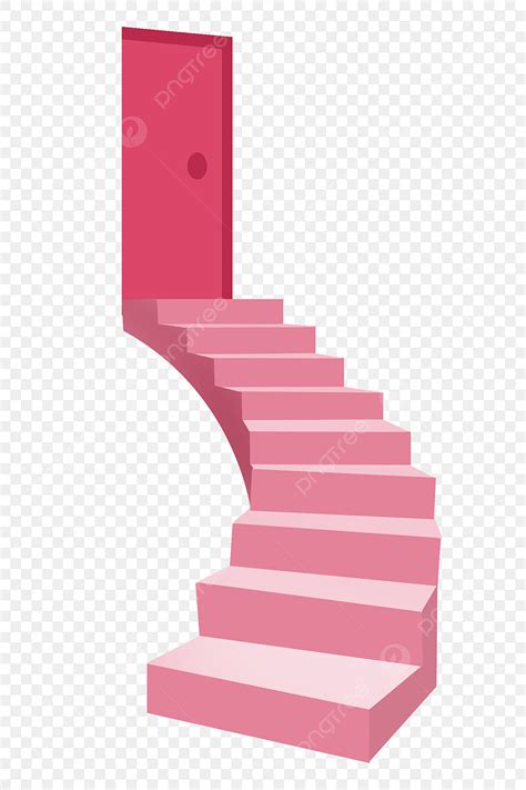 Cartoon Stairs Hd Transparent, Pink Stairs Cartoon Illustration, Pink Steps, Beautiful Stairs ...