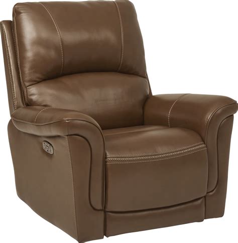 Castmore Brown Triple Power Leather Recliner - Rooms To Go