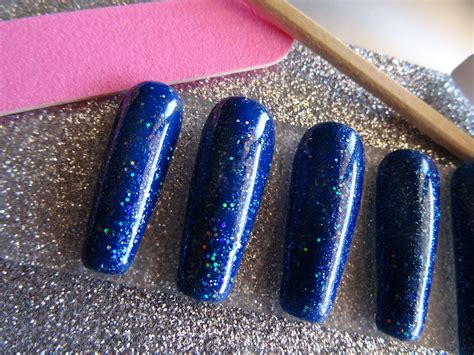 Royal Blue Glitter Nails Blue Glitter Nails Press on Nails | Etsy