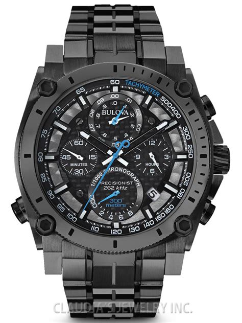 BULOVA MEN'S PRECISIONIST GUNMETAL GREY ION-PLATED 98B229 - Claudias ...