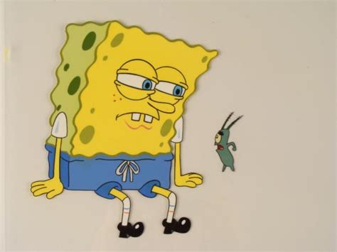 Plankton Yelling Original Animation SpongeBob Art Cel