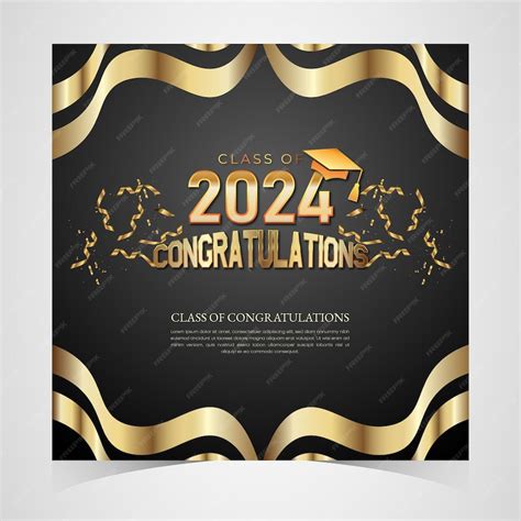 Premium Vector | Class of 2024 Congratulations Graduates Academic Cap ...