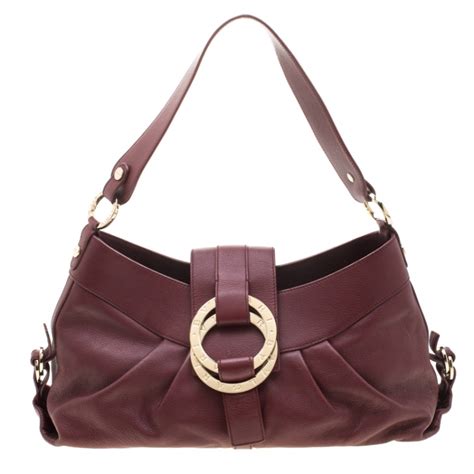 Bvlgari Burgundy Leather Chandra Shoulder Bag Bvlgari | The Luxury Closet