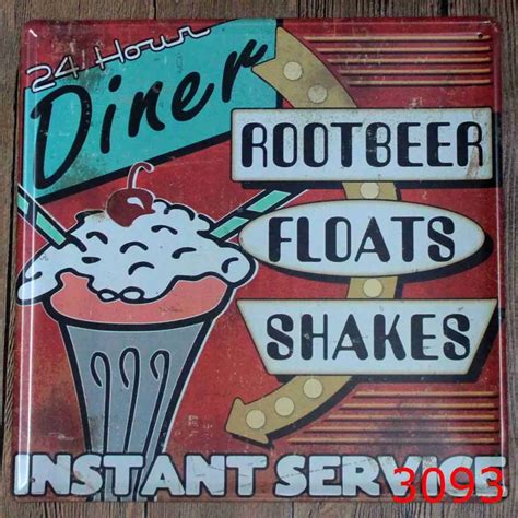 30X30CM Diner Rootbeer Retro Vintage Home Decor Tin Sign for Wall Decor Metal Sign Vintage Art ...