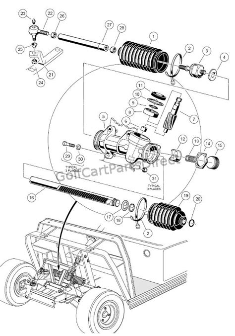 Steering Gear Assembly - GolfCartPartsDirect