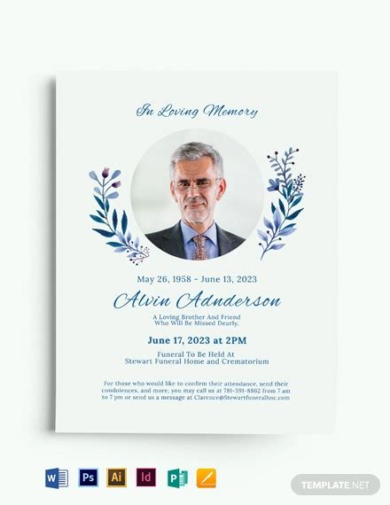 FREE 24+ Funeral Flyers in PSD | InDesign | AI | MS Word | Pages | Publisher