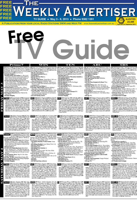 TV Guide - May 3 - 9, 2013 by The Weekly Advertiser - Issuu