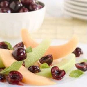 Fresh Bing Cherry Salad with Melon and Mint – California Cherries