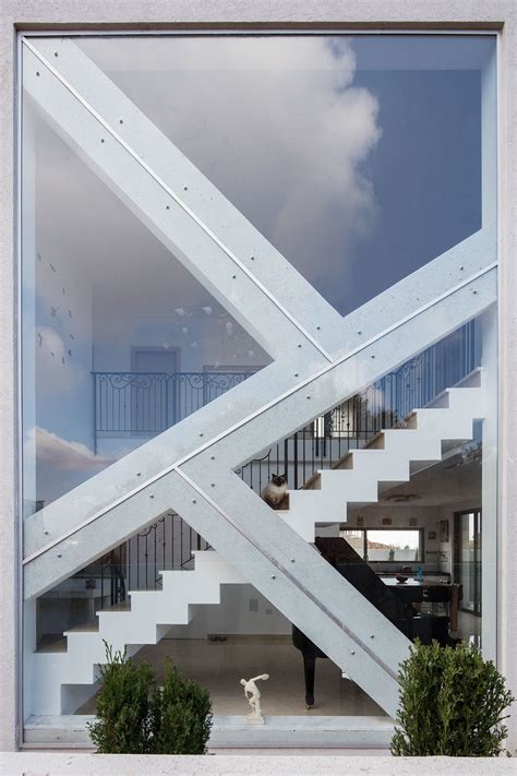 Glass, Concrete and Metal Staircase designed by Lilach Lexman # ...