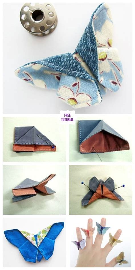 DIY Origami Fabric Butterfly Sew Pattern & Tutorial | Fabric origami ...