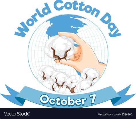 World cotton day banner Royalty Free Vector Image