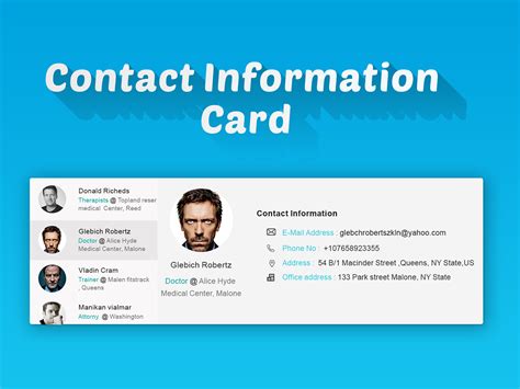 Contact Info Card. UI/UX on Behance