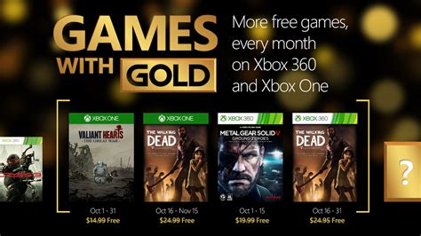 Free Xbox Live Gold Games for October: Valiant Hearts, The Walking Dead ...