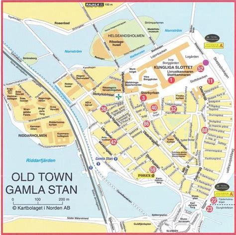 Stockholm old town map - Map of old town Stockholm Sweden (Södermanland and Uppland - Sweden)