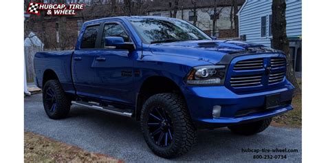 Dodge Ram 1500 Fuel D644 Contra Gloss Black w/ Candy Blue Accents 20 X 10