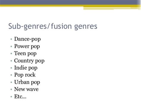 Pop genre