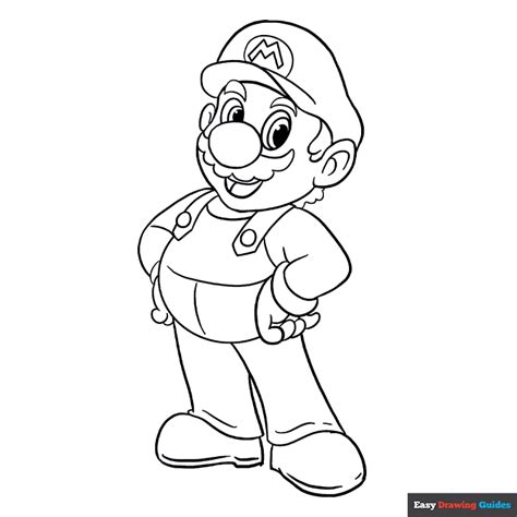 Super Mario Coloring Page | Easy Drawing Guides