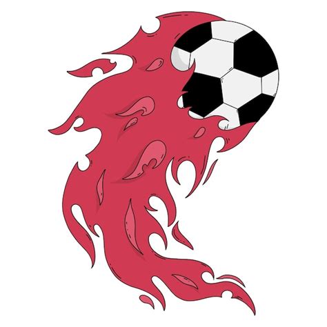 Premium Vector | Vector soccer ball on fire and logo for football club