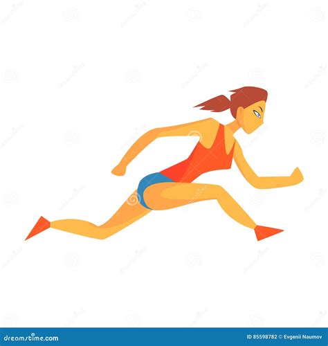 Woman Sprinting on Short Distance, Female Sportsman Running the Track ...