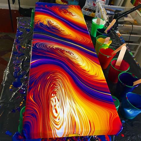 Original Acrylic Pour Painting on Canvas 12x36 Fluid | Etsy | Acrylic pouring art, Purple ...