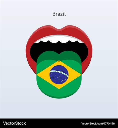 Brazil language abstract human tongue Royalty Free Vector