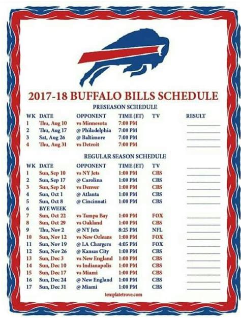 Pin by Robert Clow Portfolio on BUFFALO Bills | Buffalo bills schedule ...