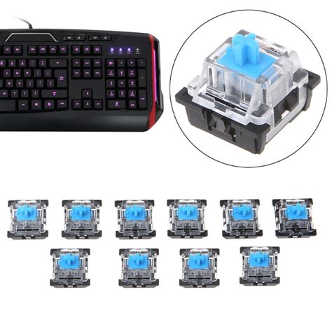 10Pcs 3 Pin Mechanical Keyboard Switch Blue for Cherry MX Keyboard Tester Kit New hot-in ...