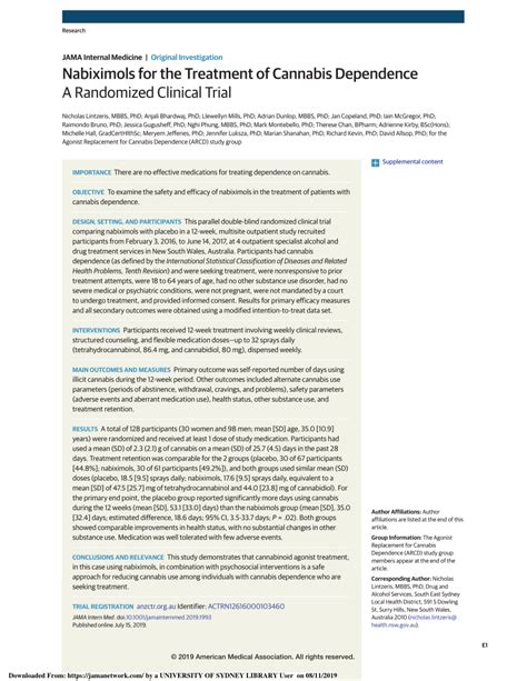 (PDF) Nabiximols for the Treatment of Cannabis Dependence: A Randomized ...