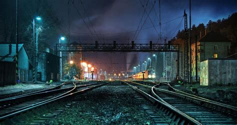 Night In The Train Station Background Hd Wallpaper, Full Hd Wallpaper, Nature Wallpaper ...