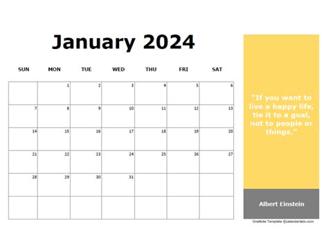 2024 Monthly Onenote Calendar With Quotes - Free Printable Templates