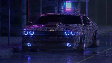 2560x1440 Dodge Challenger On Street Neon 5k 1440P Resolution ,HD 4k Wallpapers,Images ...