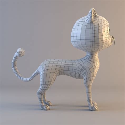 3D ma cat cartoon t | Cat model, 3d topology, Zbrush models