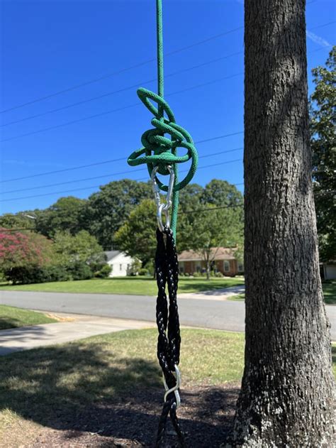 Knot for tree swing (rope/carabiner) : r/knots