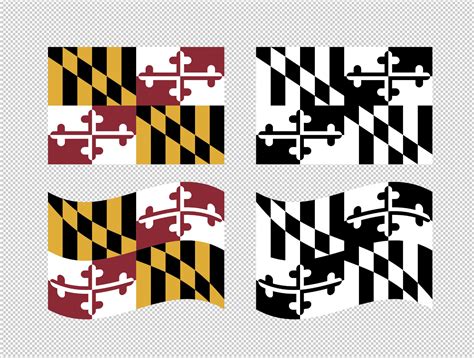 Maryland State Flag SVG Vector Clip Art Cut Files for | Etsy