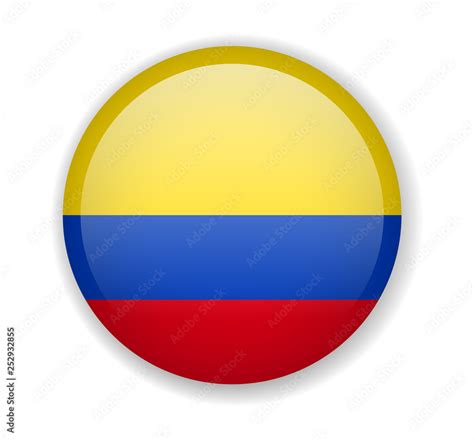 Colombia flag round bright icon vector Illustration vector de Stock ...