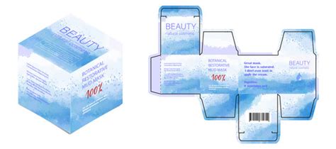 Design of the cosmetic packaging template cut Vector Image