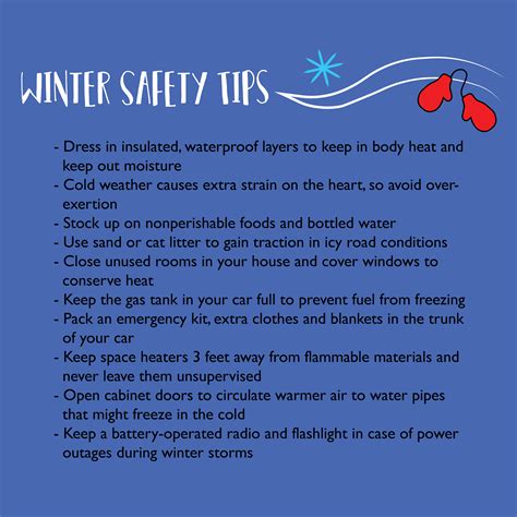 Winter Safety Tips Printable