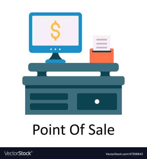 Point of sale flat icon design Royalty Free Vector Image