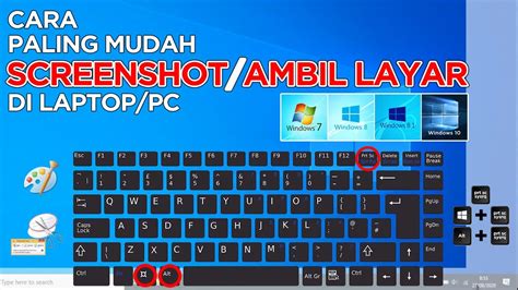 Cara Screenshot Layar di Laptop atau PC |Windows 10, 8.1, 8, 7| Video ...