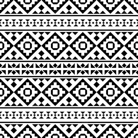 Ethnic Tribal Pattern Vector Hd PNG Images, Geometric Tribal Ethnic Pattern Design In Black And ...