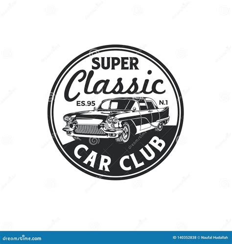 Vintage Classic Car Club Logo Badge Design. Old Retro Style Community ...