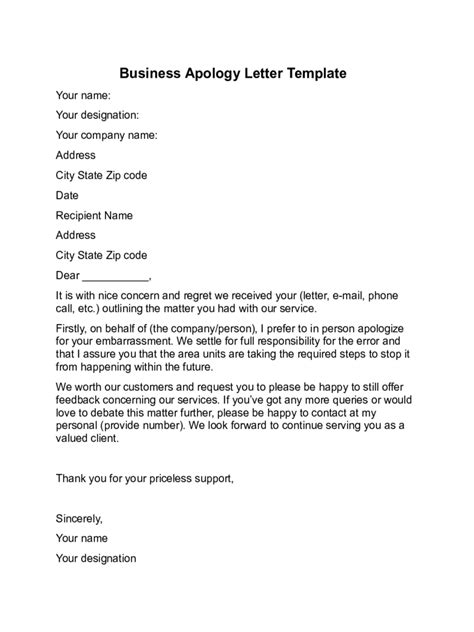 Apology Letter Template - 15 Free Templates in PDF, Word, Excel Download